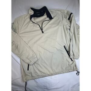 Greg Norman Play Dry Performance Outerwear Golf Active Quarter Zip Pullover Tan
